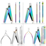 FABIYAN Nail Art Scissors Set Stainless Steel Nail Clippers Dead Skin Scissors Remover Steel Push - Image 2