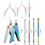 FABIYAN Nail Art Scissors Set Stainless Steel Nail Clippers Dead Skin Scissors Remover Steel Push - Image 6