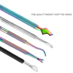 FABIYAN Stainless Steel Dead Skin Shear Steel Push Nail Art Tool Set, Specification: Set 3 - Image 2
