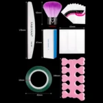 FABIYAN Nail Brush Nail Piece Set Nail Art Polishing Supplies Set - Image 3