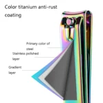 Black Color Titanium Nail Shear Exfoliating Manicure Tool, Specification: Large Flat (Colorful Titanium) - Image 4