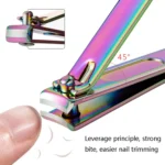 Black Color Titanium Nail Shear Exfoliating Manicure Tool, Specification: Large Flat (Colorful Titanium) - Image 5
