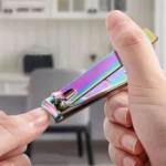 Black Color Titanium Nail Shear Exfoliating Manicure Tool, Specification: Large Flat (Colorful Titanium) - Image 6