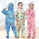 Siamese Children Raincoat Print Thin Section Hooded Raincoat - Image 6