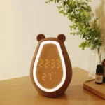 Bear Alarm Clock LED Digital Silent Bedside Lamp Bluetooth Speaker USB Charging Children Cartoon Night Light - Image 2