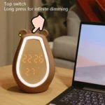 Bear Alarm Clock LED Digital Silent Bedside Lamp Bluetooth Speaker USB Charging Children Cartoon Night Light - Image 4