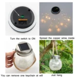 20 LED Solar Energy Glass Bottle Pendent Lamp IP44 Waterproof Outdoor Garden Decoration Light - Image 4