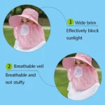 2 PCS Cherry Printing Isolation Cap Sunscreen Face-Covering Outdoor Travel Hat Cap - Image 3