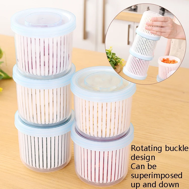 TBD05719255_4.webp Onion Ginger Garlic Drainage Storage Box Kitchen Vegetable Plastic Storage Box Refrigerator Seal Storage Box - Image 5