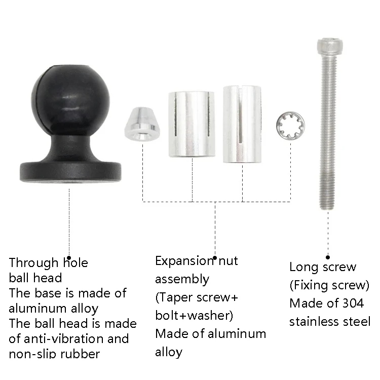 TBD05719380_2.webp N-P090 Hollow Ball Head Loading Mobile Phone Bracket Handlebar Holder - Image 3