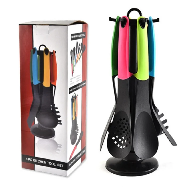 TBD05719432.webp 6 in 1 Kitchen Nylon Kitchenware Non-Stick Cooking Shovel Spoon Set - Image 1