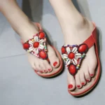 Ladies Summer Bohemian Sandals Seaside Retro Beaded Shell Slippers - Image 6