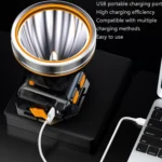 LED Night Fishing Charge Head Light Outdoor Camping Fishing Miner Light Searchlight Head-Mounted Flashlight With Charge Display - Image 5