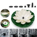 Solar Fountain Floating Views Garden Pool Water Scene, Lotus Leaf Flower Style,Color Random Deilvery
