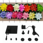 Solar Fountain Floating Views Garden Pool Water Scene, Lotus Leaf Flower Style,Color Random Deilvery - Image 5