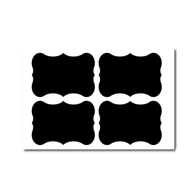 50 Sets Waterproof Removable Storage Bottle Sticker PVC Easy-To-Erasable Blackboard Sticker