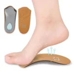 Cow Leather Arch Half Insole Flat Arch Support O-Leg Corrective Insole,Size: 35/36