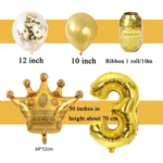 2 PCS Birthday Baby Children Golden Crown Aluminum Film Number Balloon Set Wedding Scene Decoration - Image 3