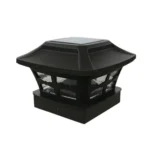 4 inch Outdoor Solar Column Lamp White + Warm White Light Garden Lamp