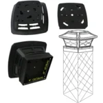 4 inch Outdoor Solar Column Lamp White + Warm White Light Garden Lamp - Image 4