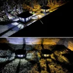 4 inch Outdoor Solar Column Lamp White + Warm White Light Garden Lamp - Image 5