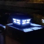 4 inch Outdoor Solar Column Lamp White + Warm White Light Garden Lamp - Image 7