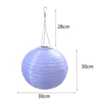 26LM Outdoor Solar White Lantern Hanging Lamp Wedding Festival Celebration Lantern Courtyard Decorative Light - Image 2