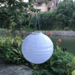26LM Outdoor Solar White Lantern Hanging Lamp Wedding Festival Celebration Lantern Courtyard Decorative Light - Image 5