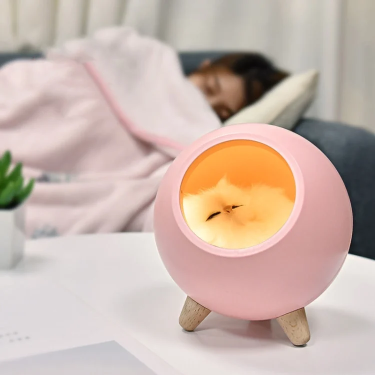 TBD0571993401A.webp Pet Housing Bluetooth Nightlight Rechargeable Little Cat Desktop Night Light - Image 1