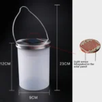 Outdoor Waterproof Solar Light Bucket Shape LED Courtyard Garden Hanging Lamp Night Light - Image 3