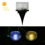 Outdoor Solar Buried Lamp Round Glass Floor Street Light Garden Ice Brick Waterproof Lamp