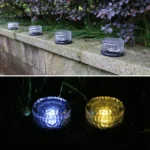 Outdoor Solar Buried Lamp Round Glass Floor Street Light Garden Ice Brick Waterproof Lamp - Image 6