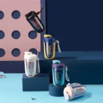 550ml Stainless Steel Stirring Ball Plastic Water Cup With Scale Portable Sports Handle Water Cup Shaking Cup - Image 2