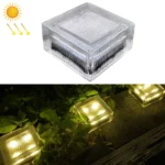 Solar Buried Lamp Vertical Striped Ice Square Grass Garden Decoration Waterproof Light