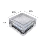 Solar Buried Lamp Vertical Striped Ice Square Grass Garden Decoration Waterproof Light - Image 2