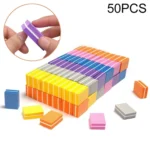 50 PCS 35x25x12mm EVA Small Square Sponge Nail File Random Colour Delivery
