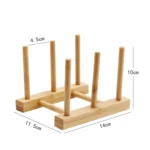 Multi-Purpose Bowl Disc Rack Kitchen Drain Rack Bamboo Tableware Storage Rack, Layer (specification): 2 Grid - Image 5