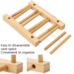 Multi-Purpose Bowl Disc Rack Kitchen Drain Rack Bamboo Tableware Storage Rack, Layer (specification): 2 Grid - Image 2