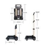 SELORSS BY04 Folding Small Pulley Car Aluminum Pull Rod Luggage Car Hand Carts Travel Shopping Move Goods And Buy Groceries Car - Image 3