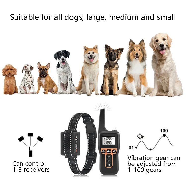 TBD05720135_4.webp PaiPaitek PD529V-1 Training Dog Anti-Barking Device Vibration Collar 1000M Remote Control Distance Pet Training Supplies - Image 5