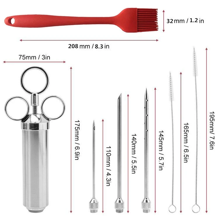 TBD0572016601_B2.webp Stainless Steel Spice Syringe Barbecue Tool Turkey Needle Set - Image 3