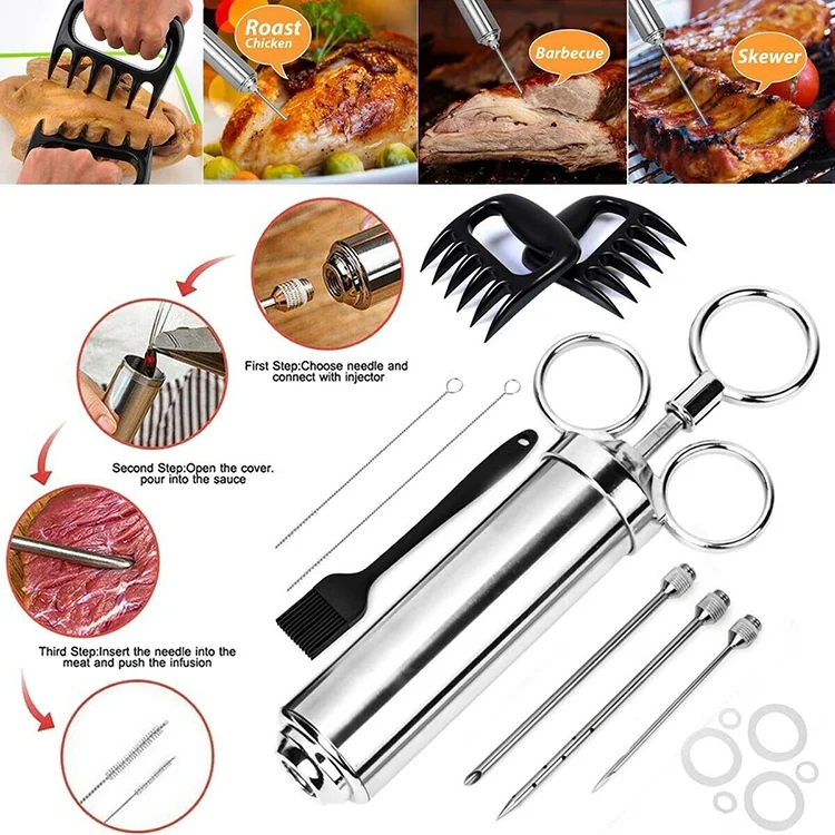 TBD0572016601_B4.webp Stainless Steel Spice Syringe Barbecue Tool Turkey Needle Set - Image 5