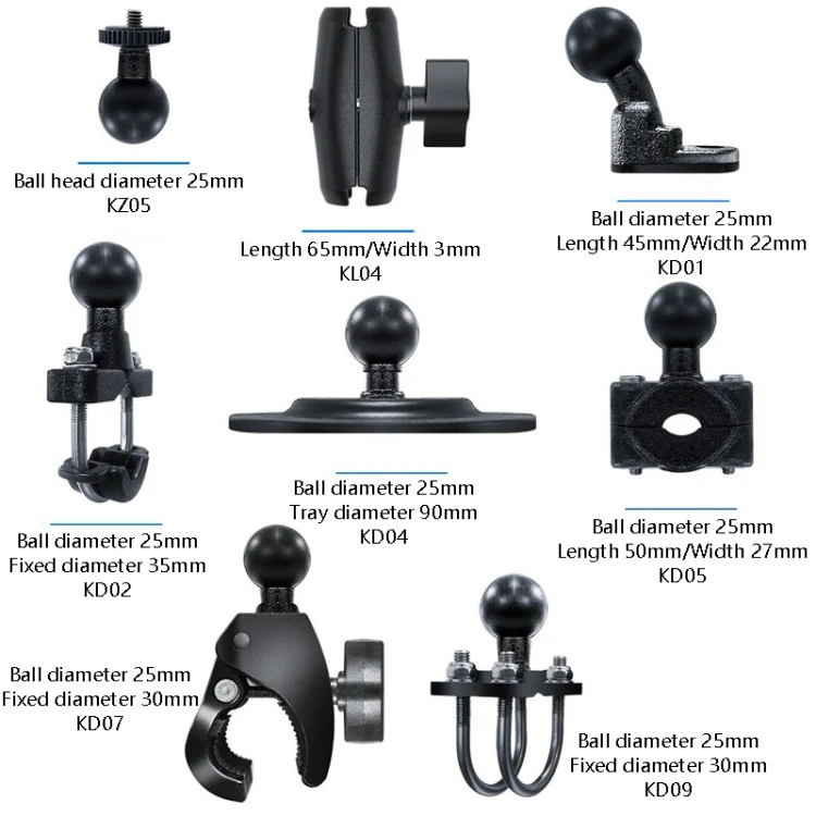 TBD0572019801_B2.webp Motorcycle Riding Recorder Bracket Camera Holder, Style: - Image 3