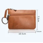 AP122 Leather Mini Multifunctional Coin Purse Small Card Holder Retro Zipper Short Clutch - Image 3