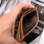AP156 RFID Anti-Magnetic Personal Card Holder Crazy Horse Leather Multi-Card Slot Ultra-Thin Casual Card Holder - Image 5