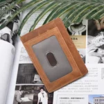 AP156 RFID Anti-Magnetic Personal Card Holder Crazy Horse Leather Multi-Card Slot Ultra-Thin Casual Card Holder - Image 6