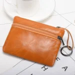 AP127 Men/Ladies Change Clutch Zipper Wallet Short Cowhide Card Holder - Image 3