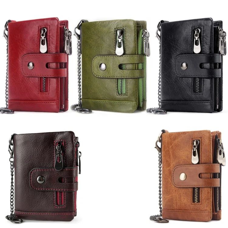 TBD0572028001_B1.webp RFID Anti-Theft Swipe Wallet Tri-Fold Multi-Card Slot Crazy Horse Leather Men Leather Wallet - Image 2