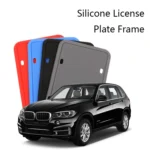 2 Sets Waterproof Rustproof Non-damaging Car Paint Silicone License Plate Frame - Image 2