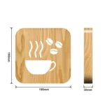 FS-T1879W 2.5W 3D Coffee LED Wooden Table Lamp Bedroom Night Light - Image 3